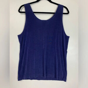 Chico's Travelers Acetate Tank Top Sz 3  Dark Slinky Whimsygoth Layering Boho